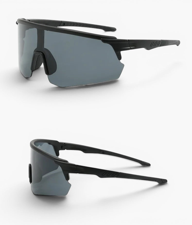 My Store black TR90 running sunglasses with revo mirror shield lens and UV400 protection.